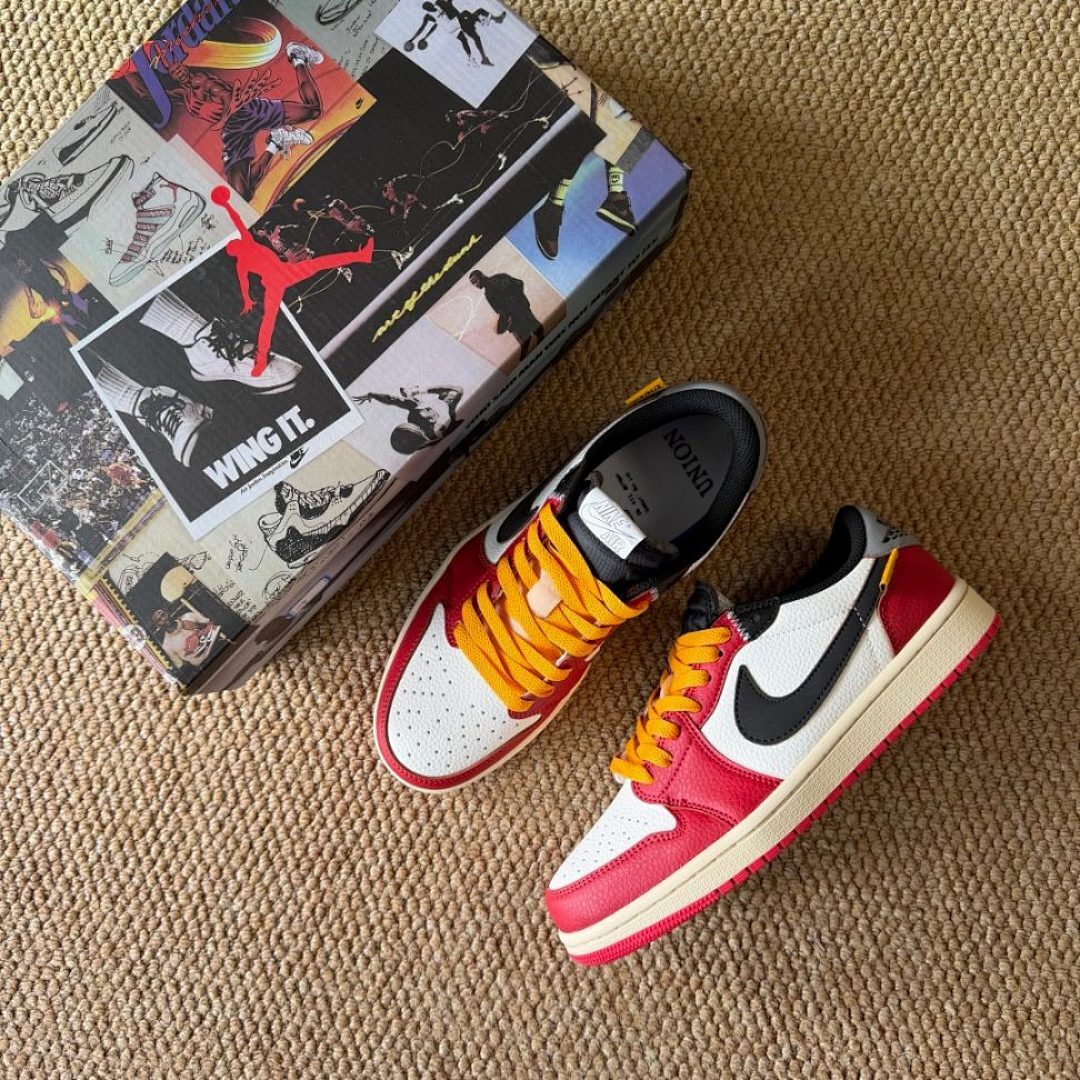 Nike Air Jordan 1 Low OG Union LA Neutral Grey Varsity Red Chicago Sneakers DZ4844-100