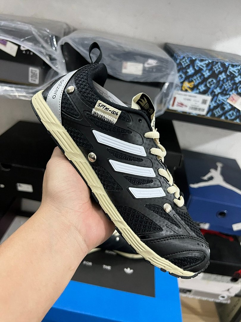 Adidas x SFTM Adizero Adios Pro 3 Black Cream SFTM-006 Running Shoes Sneakers