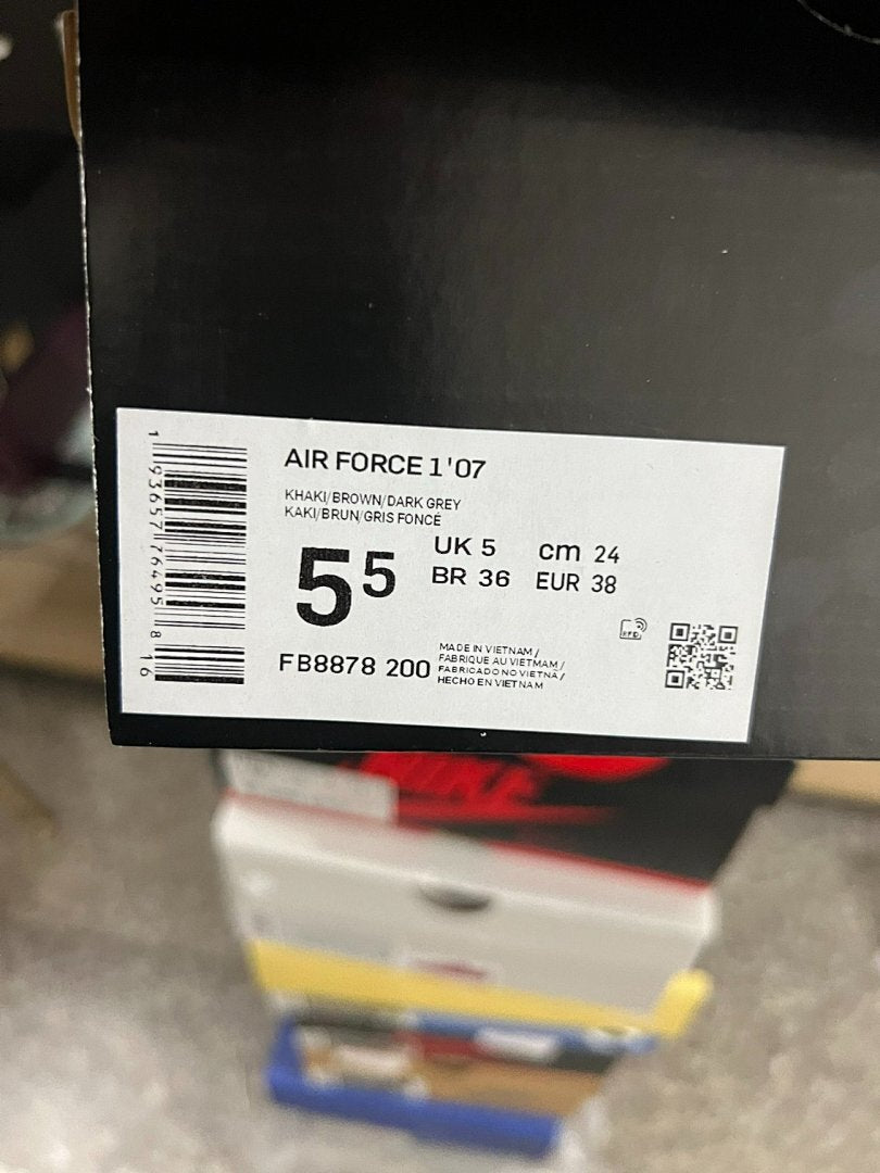 Nike Air Force 1 Low Black Light Brown Gum Medium Brown Sneakers (DN1430-001) AF1 Black Tan Dark Brown Mocha