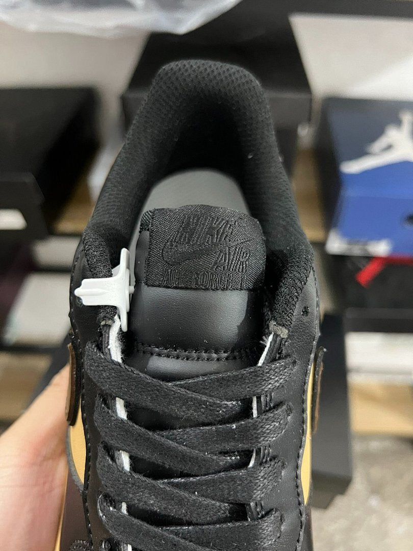 Nike Air Force 1 Low Black Light Brown Gum Medium Brown Sneakers (DN1430-001) AF1 Black Tan Dark Brown Mocha