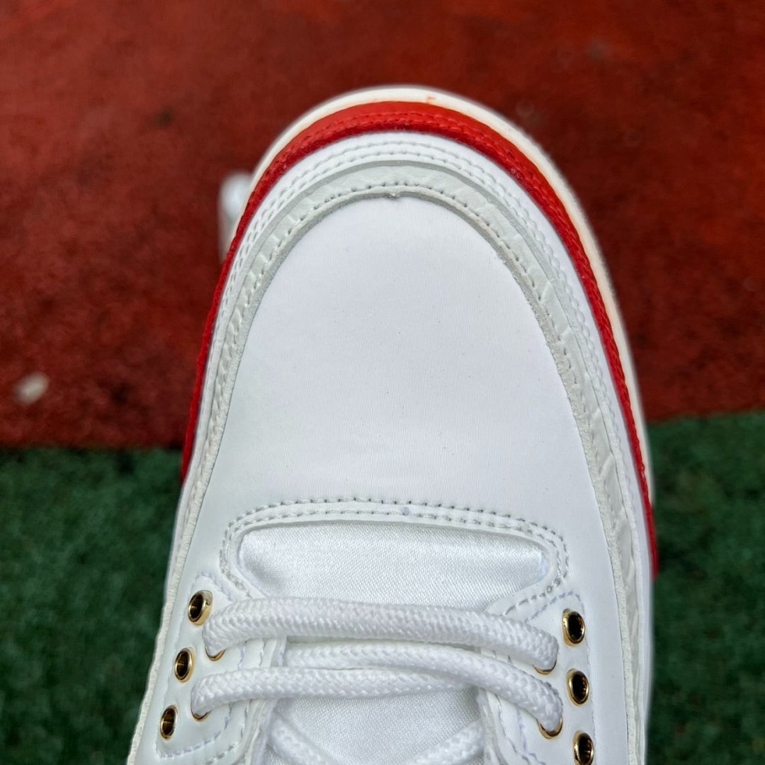 Air Jordan 3 Retro "Medusa" White Red Green Gold Snakeskin Pattern Custom Sneakers Shoes