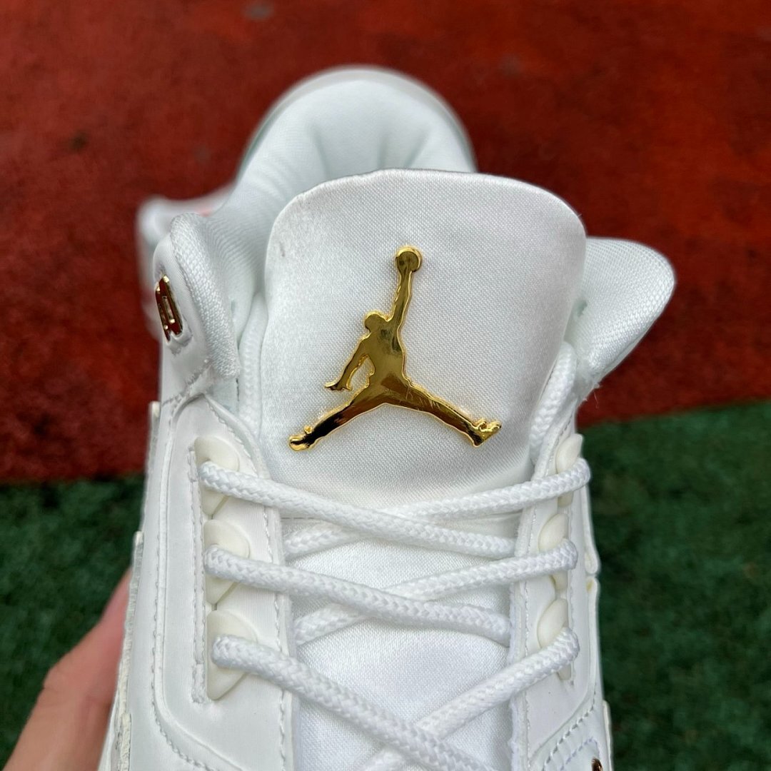 Air Jordan 3 Retro "Medusa" White Red Green Gold Snakeskin Pattern Custom Sneakers Shoes
