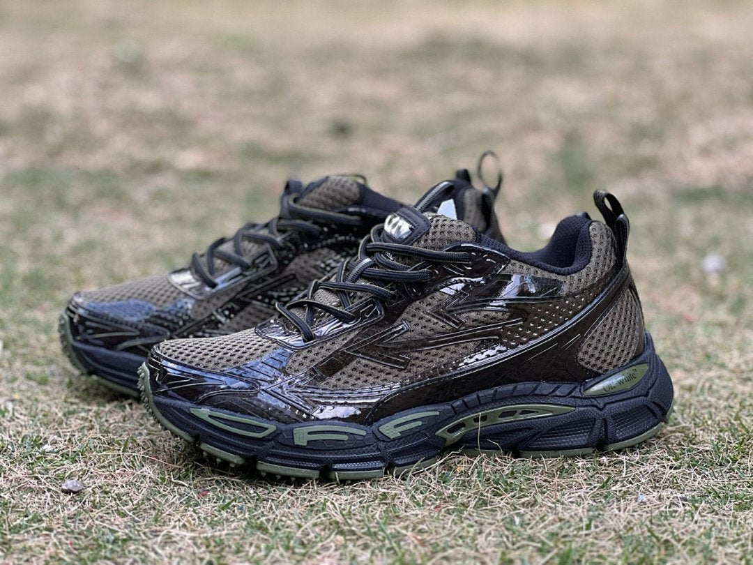 Off-White Lightning Trail Sneakers Olive Green Black