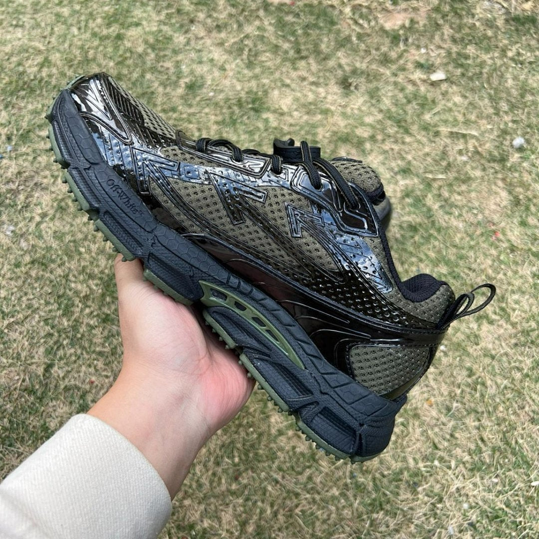 Off-White Lightning Trail Sneakers Olive Green Black