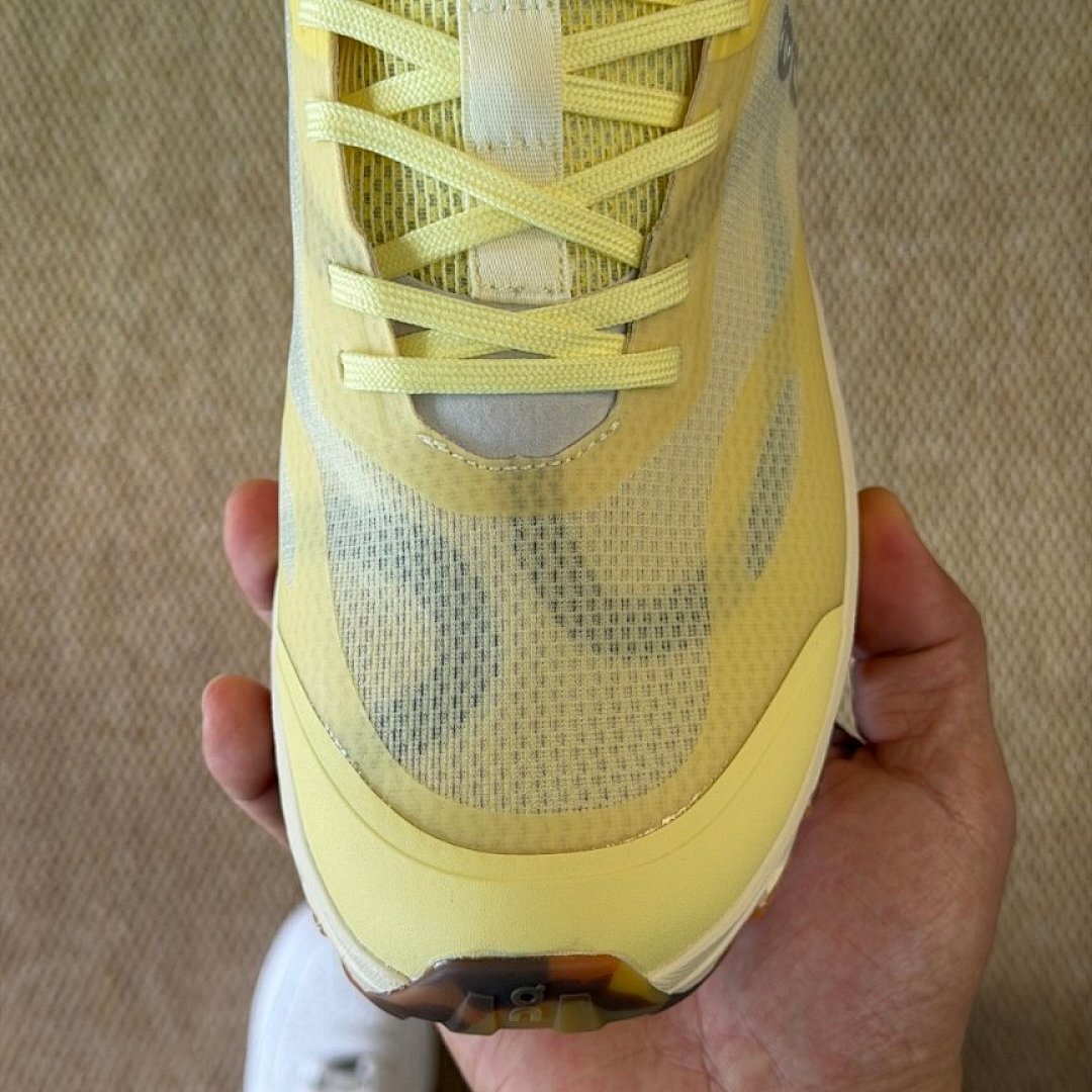 On Cloudmonster Running Shoes - Lemon Frost Pale Yellow Max Cushion Performance Trainers