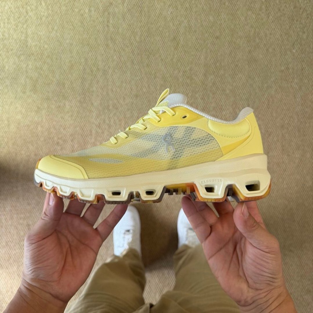 On Cloudmonster Running Shoes - Lemon Frost Pale Yellow Max Cushion Performance Trainers