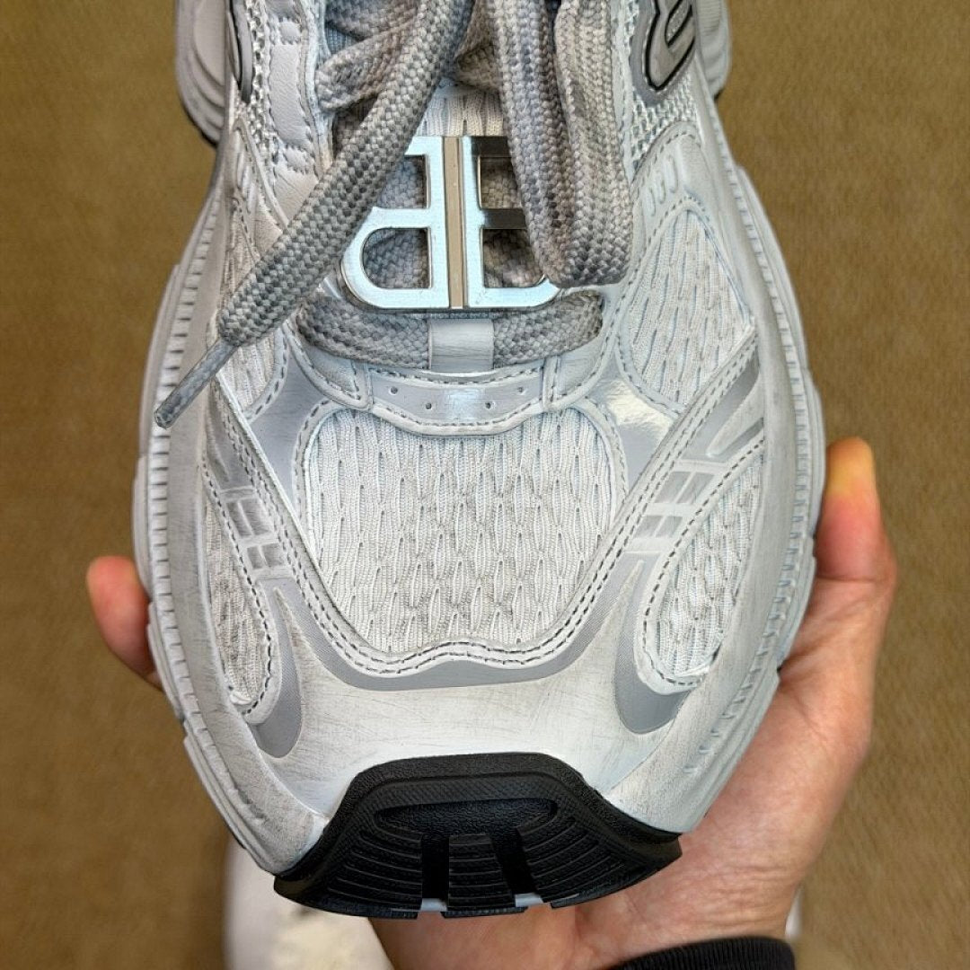 Balenciaga 3XL Trainer White Silver Grey Chunky Mesh Athletic Sneakers