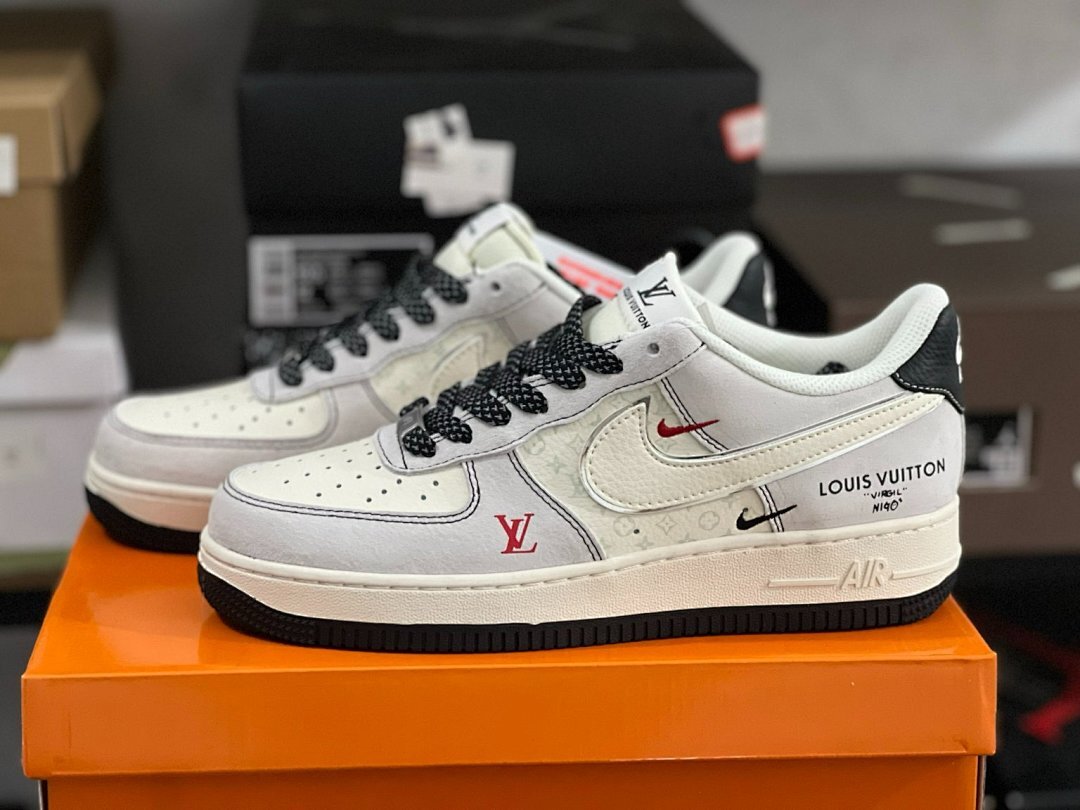 Louis Vuitton Nike Air Force 1 Low Virgil Abloh White Monogram N190 Sneakers Shoes