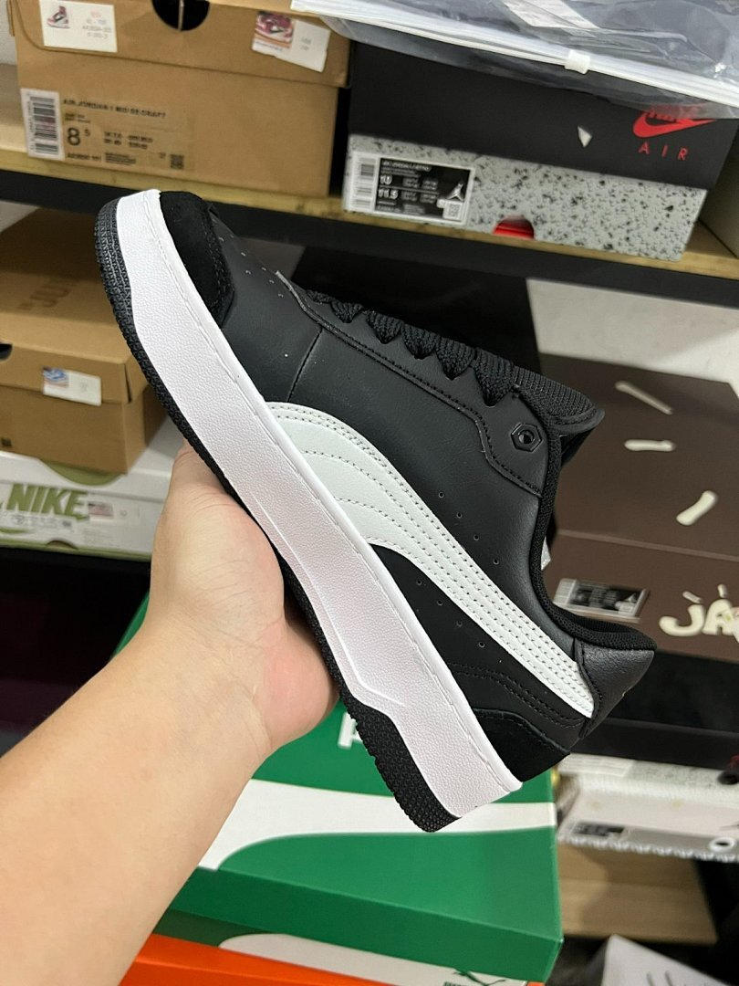 PUMA CA Match Leather Casual Sneakers Black White 387600-01