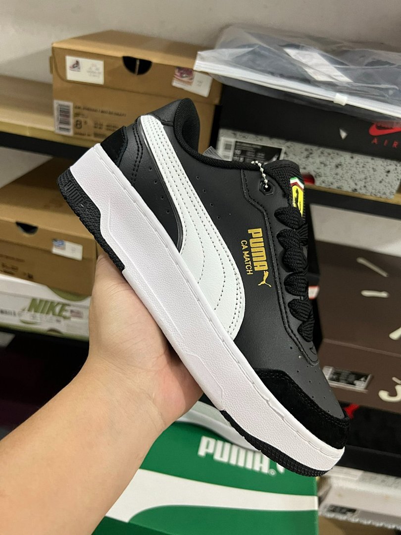 PUMA CA Match Leather Casual Sneakers Black White 387600-01