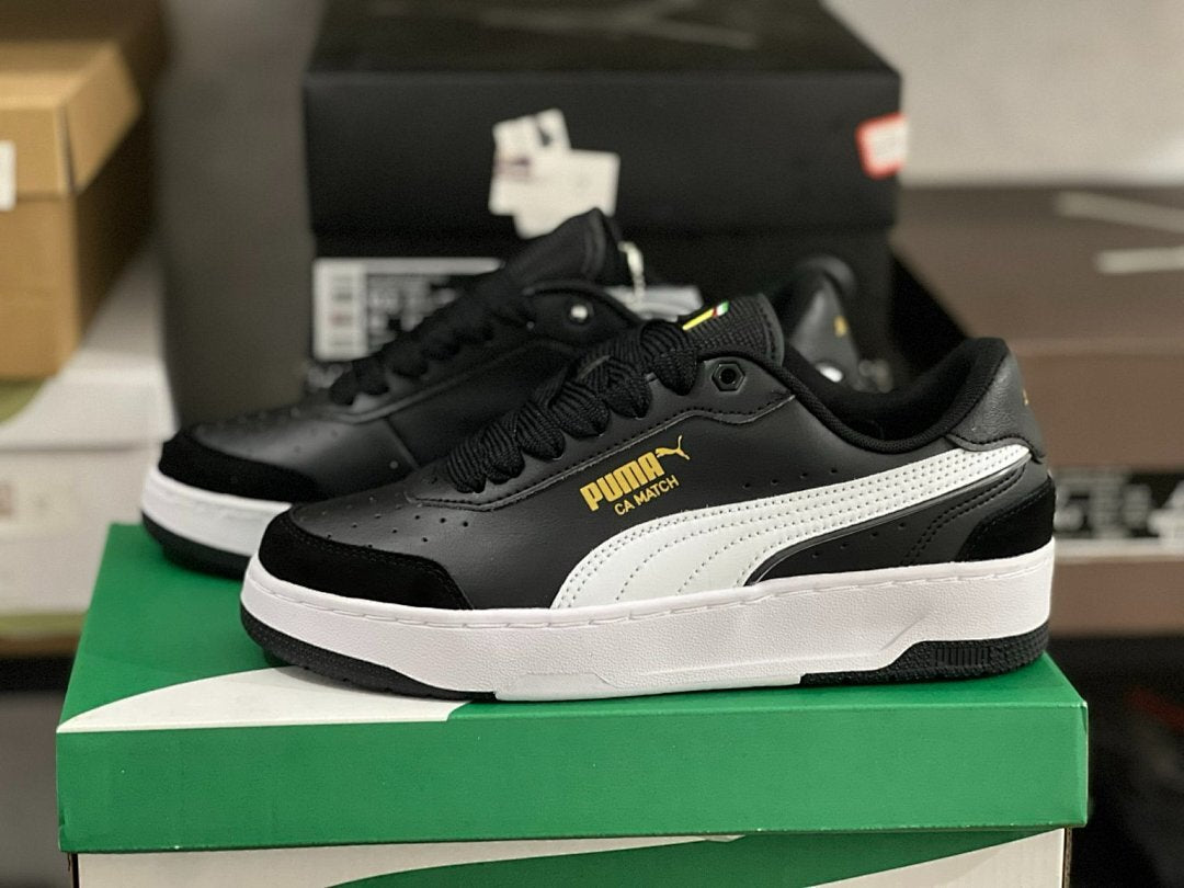 PUMA CA Match Leather Casual Sneakers Black White 387600-01