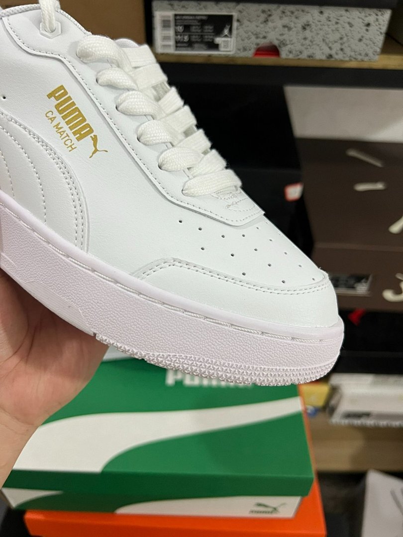 Puma CA Match White Gold 390771-01 Men's Women's Casual Lifestyle Sneakers Trainers Shoes