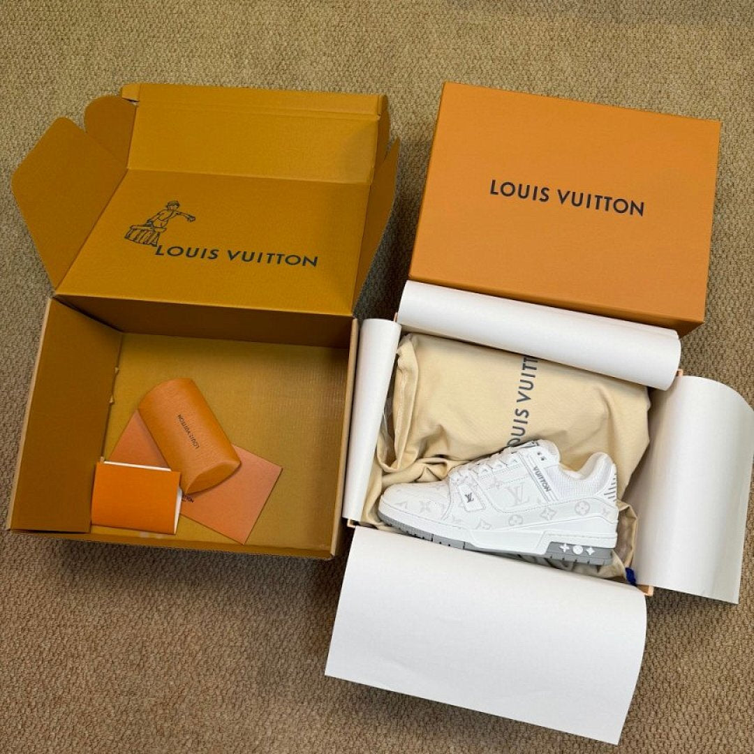 Louis Vuitton LV Trainer Sneaker White Monogram Grey Luxury Shoes 1A9Z69