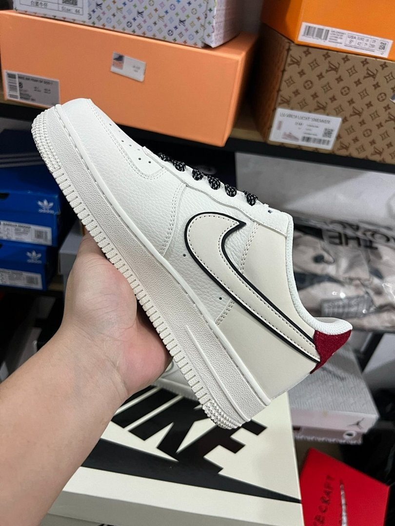 Nike Air Force 1 Low White Red Black Dragon Special Edition Sneakers