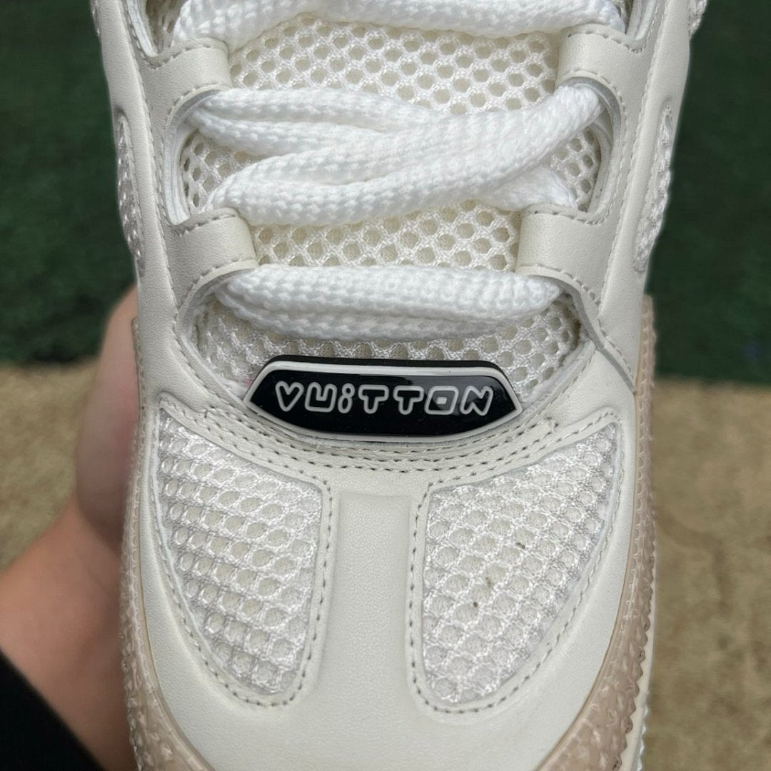 Louis Vuitton LV Trainer Sneaker White Beige Crystal Embellished Rhinestone Luxury Designer Shoes