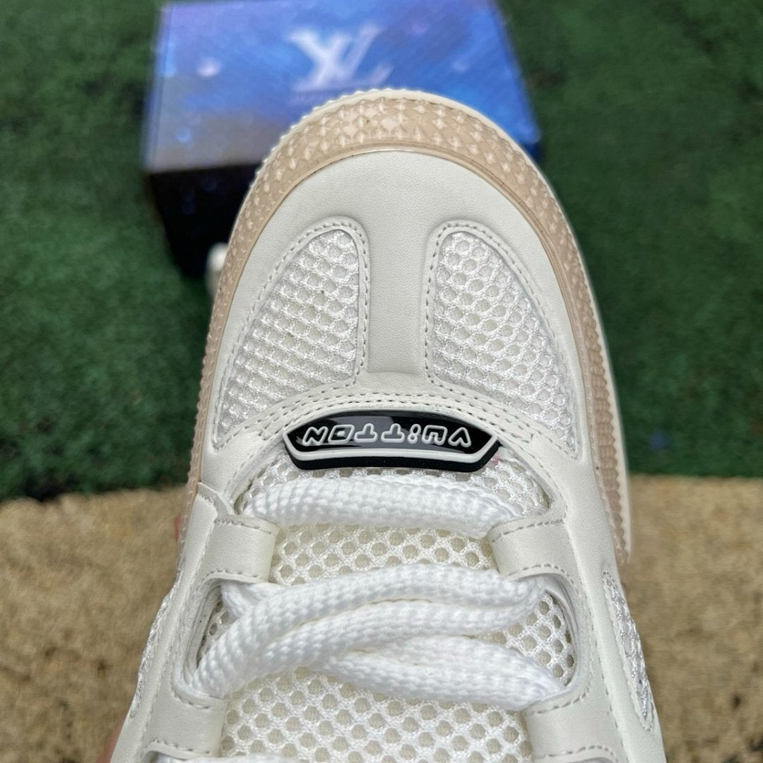 Louis Vuitton LV Trainer Sneaker White Beige Crystal Embellished Rhinestone Luxury Designer Shoes