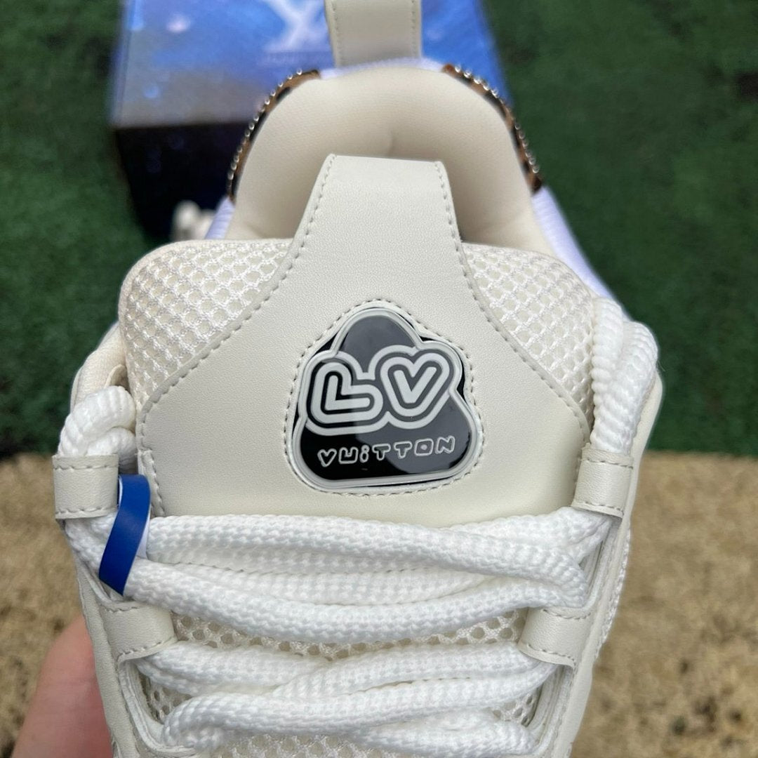 Louis Vuitton LV Trainer Sneaker White Beige Crystal Embellished Rhinestone Luxury Designer Shoes