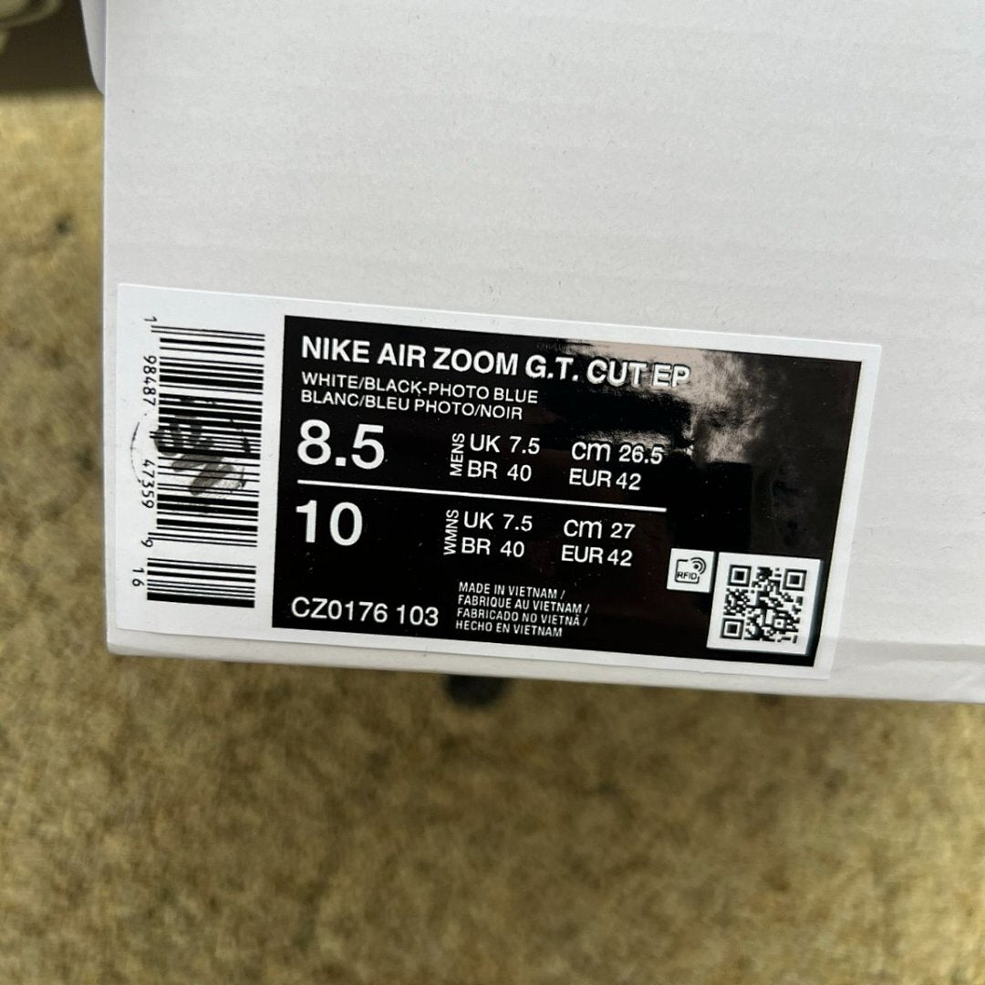 Nike Zoom GT Cut 2 Men's Basketball Shoes White Black Photo Blue Sneakers DJ6015-101