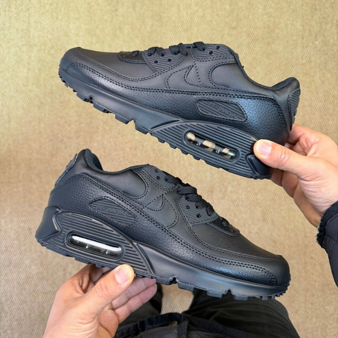 Nike Air Max 90 LTR Triple Black Leather Men's Shoes Sneakers CT1028-001