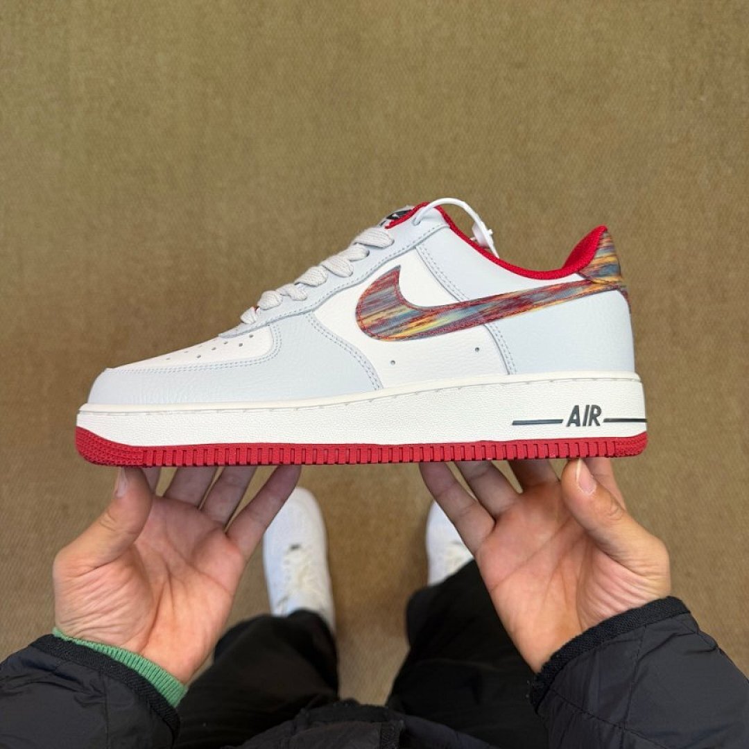 Nike Air Force 1 Low 'Nola' Summit White Multi-Color Red Sole DV6077-111 Sneakers