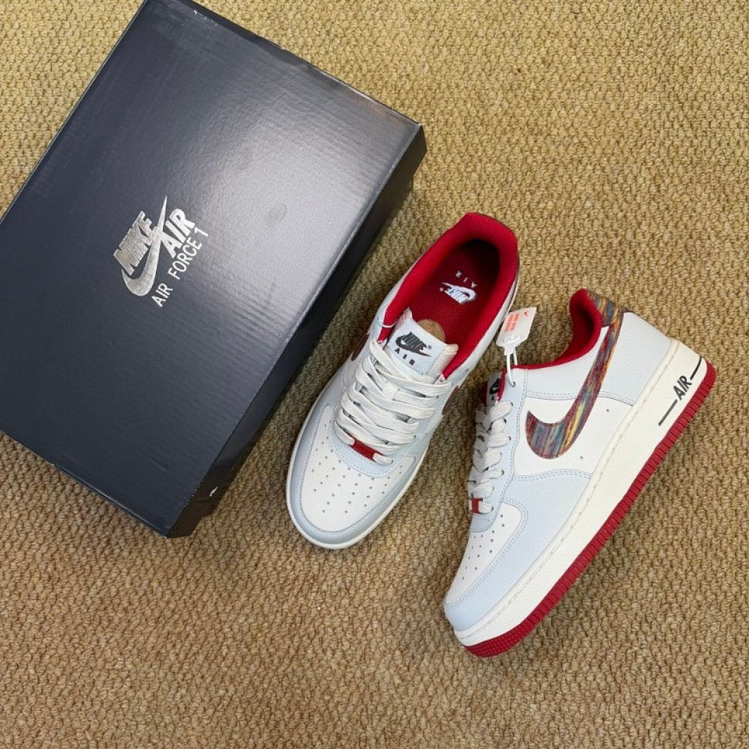 Nike Air Force 1 Low 'Nola' Summit White Multi-Color Red Sole DV6077-111 Sneakers