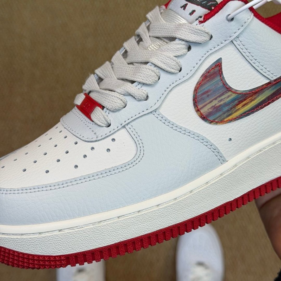 Nike Air Force 1 Low 'Nola' Summit White Multi-Color Red Sole DV6077-111 Sneakers