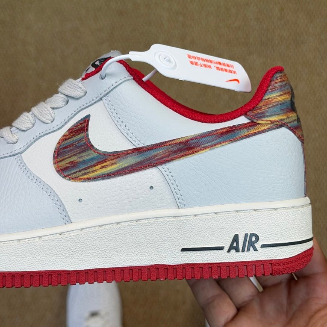 Nike Air Force 1 Low 'Nola' Summit White Multi-Color Red Sole DV6077-111 Sneakers