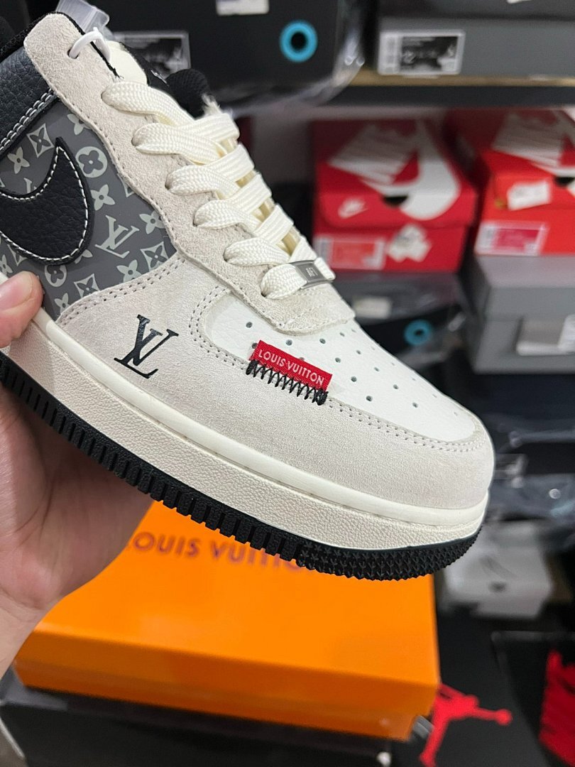 Louis Vuitton x Nike Air Force 1 Low Virgil Abloh White Black Sail Luxury Sneakers