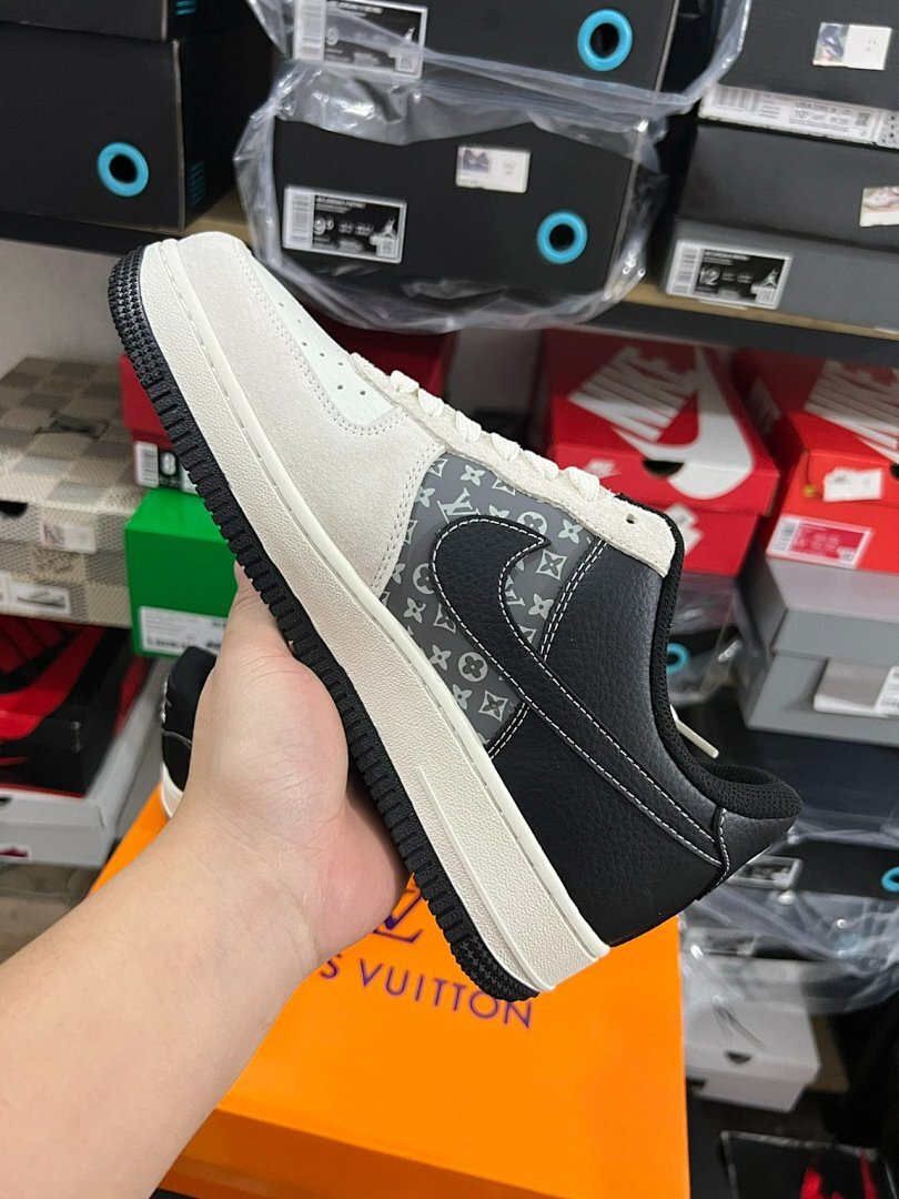 Louis Vuitton x Nike Air Force 1 Low Virgil Abloh White Black Sail Luxury Sneakers