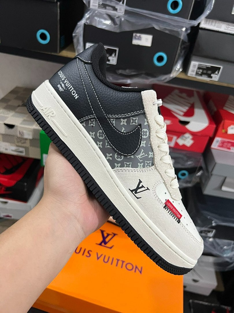Louis Vuitton x Nike Air Force 1 Low Virgil Abloh White Black Sail Luxury Sneakers