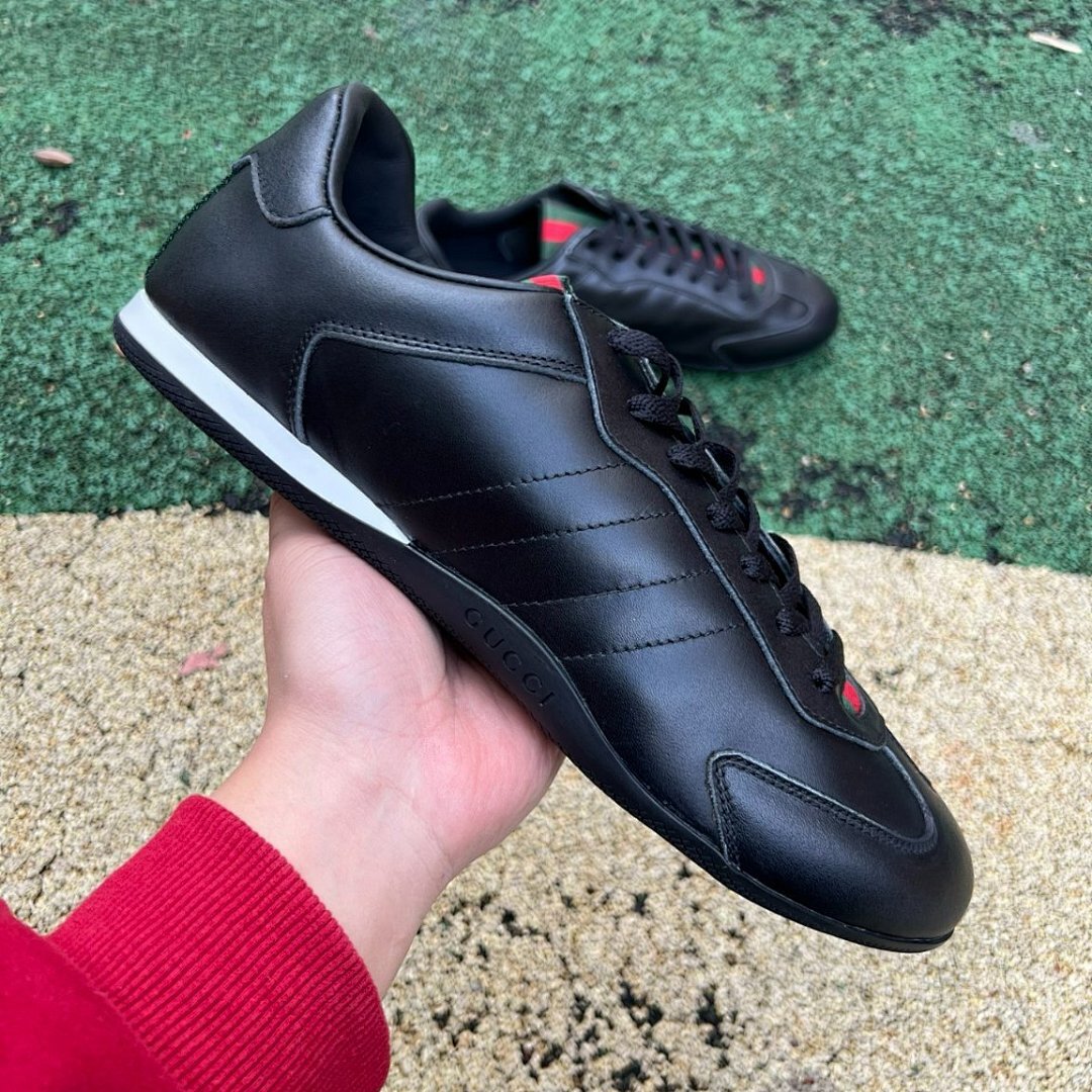 Gucci x adidas Gazelle Black Leather Sneakers