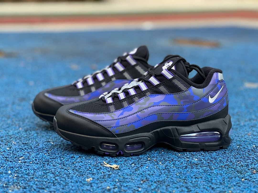Nike Air Max 95 Black Blue Purple Camouflage Men's Sneakers