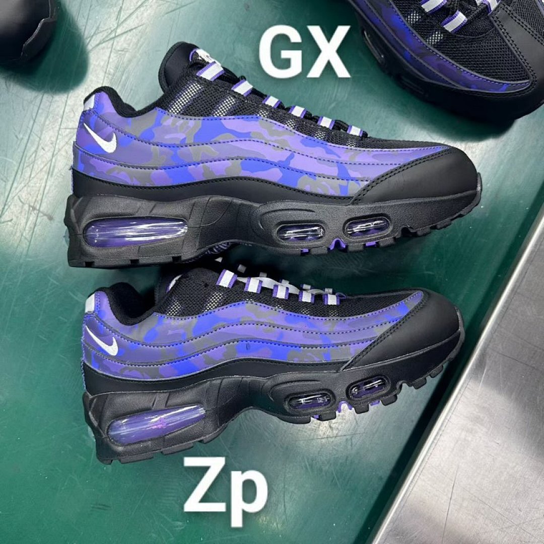 Nike Air Max 95 Black Blue Purple Camouflage Men's Sneakers
