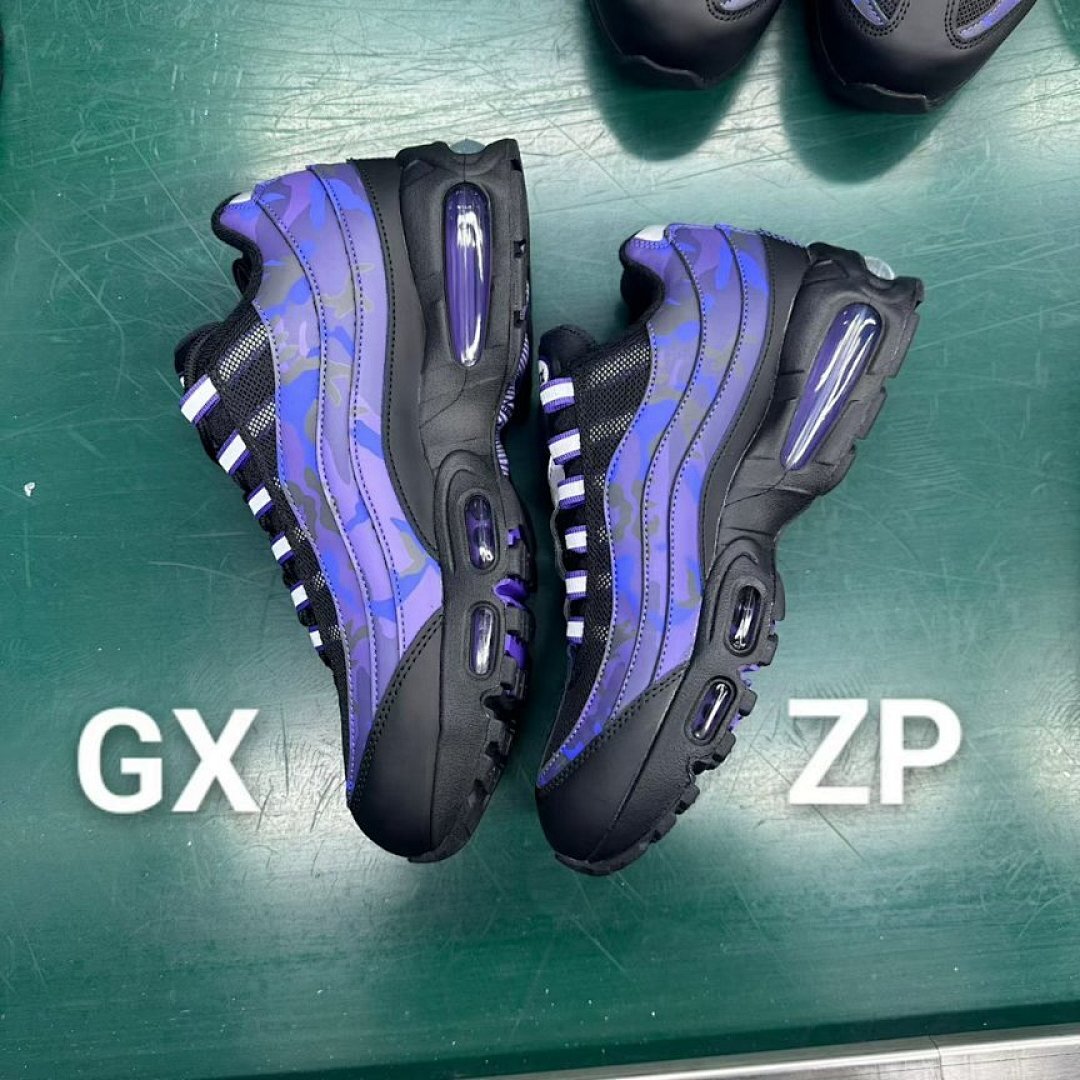 Nike Air Max 95 Black Blue Purple Camouflage Men's Sneakers