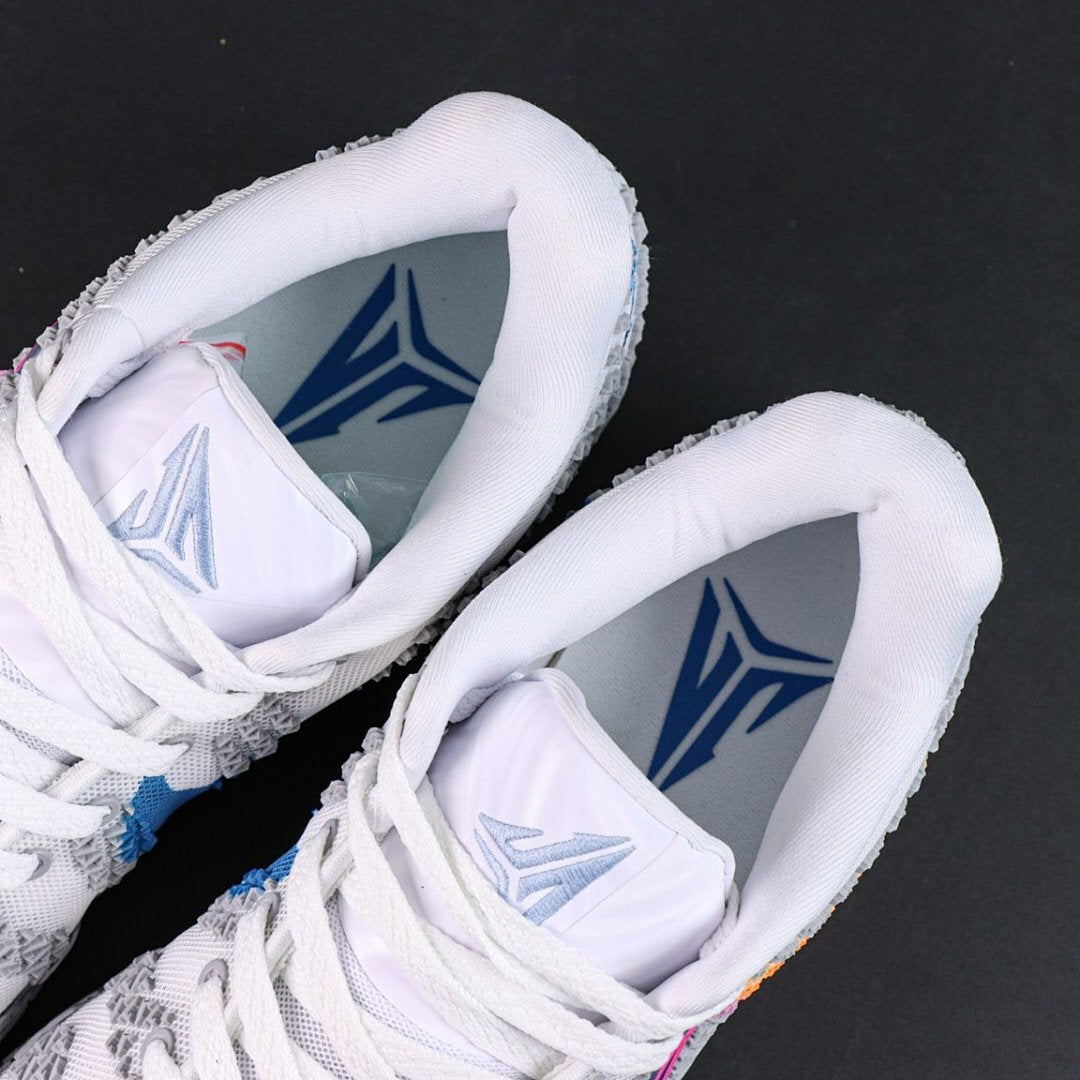 Nike Kyrie Low 4 White Laser Blue Bright Crimson Basketball Shoes CZ0105-102