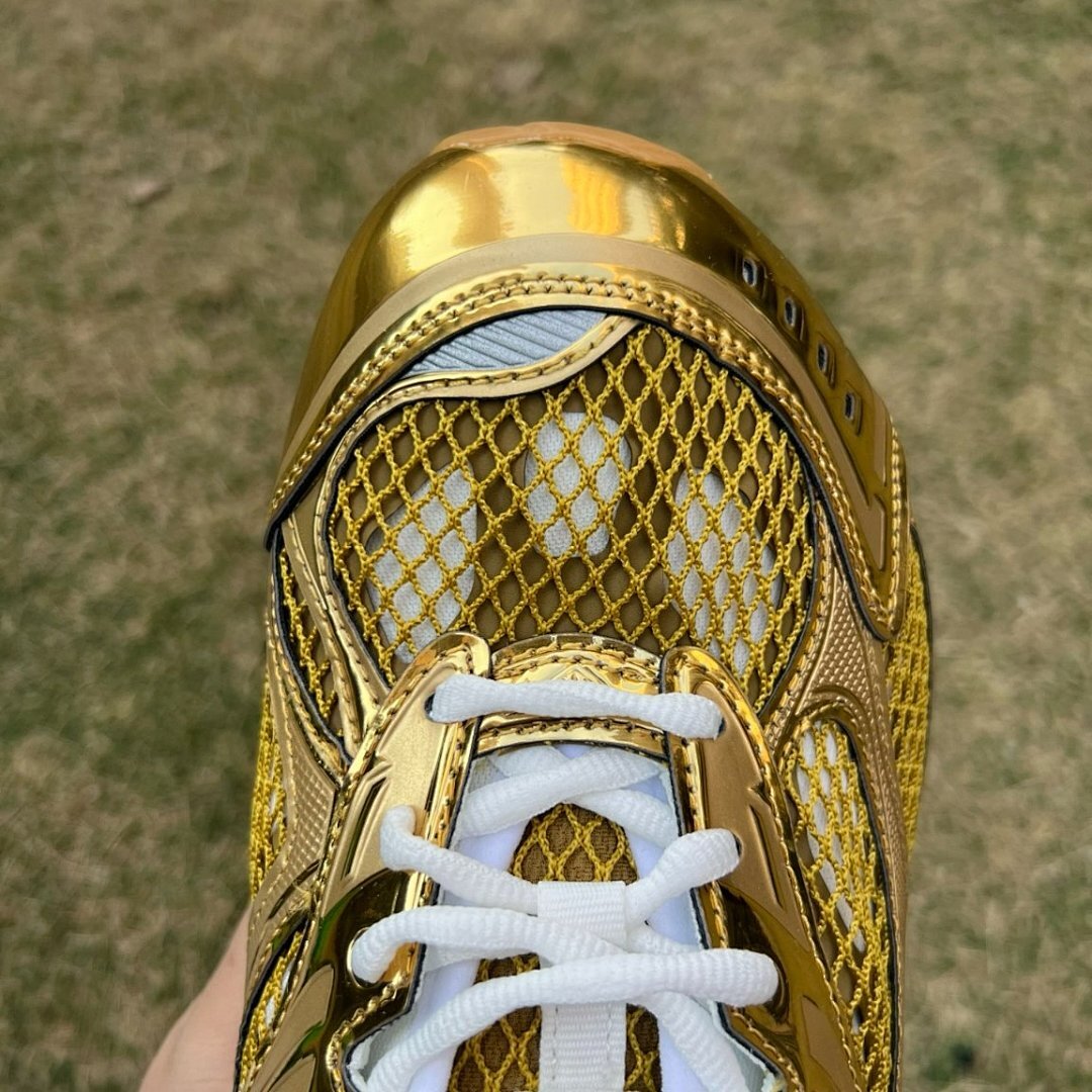 Bottega Veneta Orbit Gold Metallic Mesh Sneakers 740177V26308064