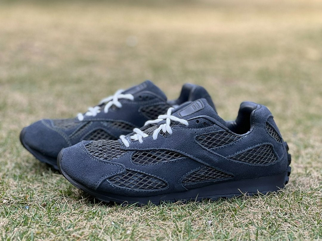 Brandblack Tango Anthracite Dark Grey Mesh Suede Lifestyle Running Sneakers