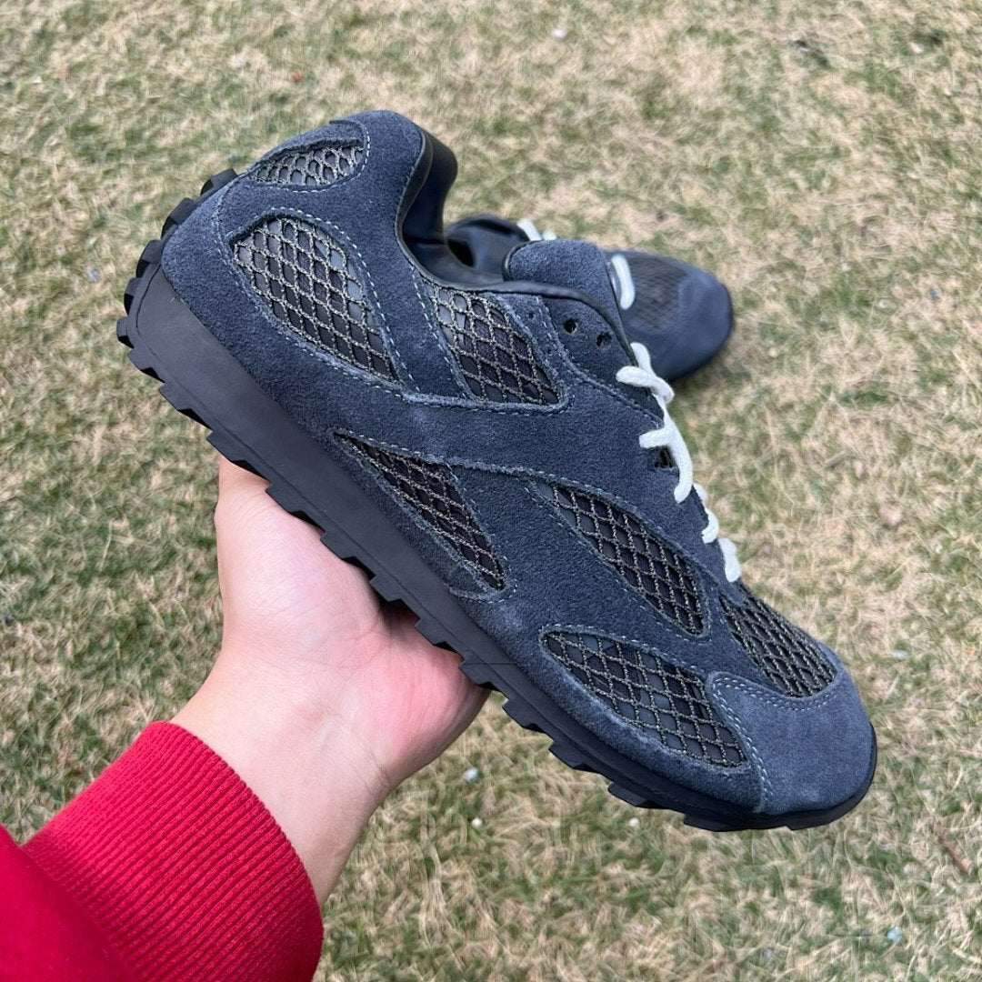 Brandblack Tango Anthracite Dark Grey Mesh Suede Lifestyle Running Sneakers