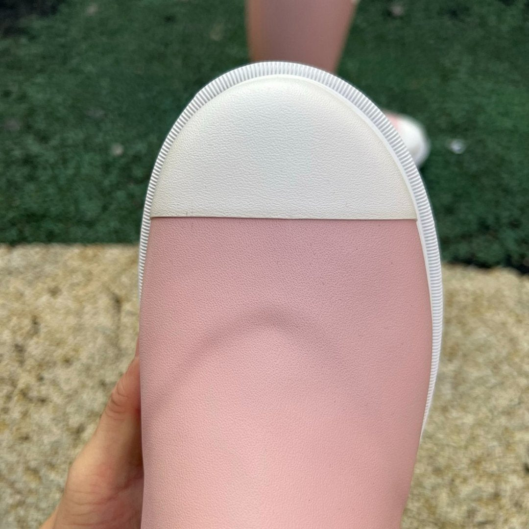 Chanel Pink Rubber Rain Boots G20147 White Toe Cap
