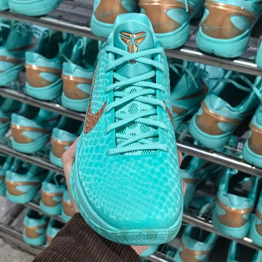Nike Kobe 6 Protro Mint Gold Teal Aqua Basketball Shoes Sneakers