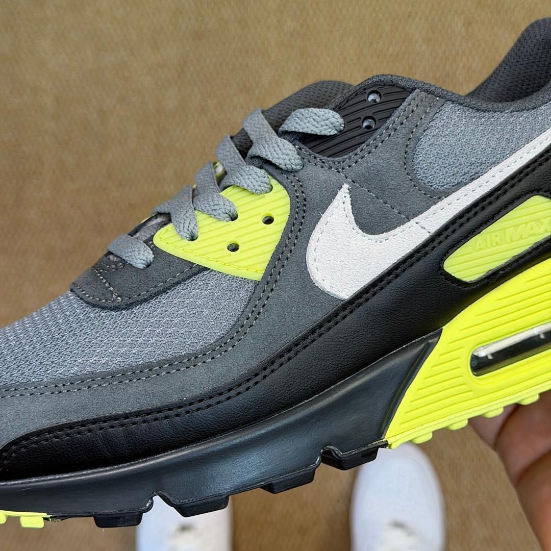 Nike Air Max 90 Black Cool Grey White Volt CN8490-001 Sneakers