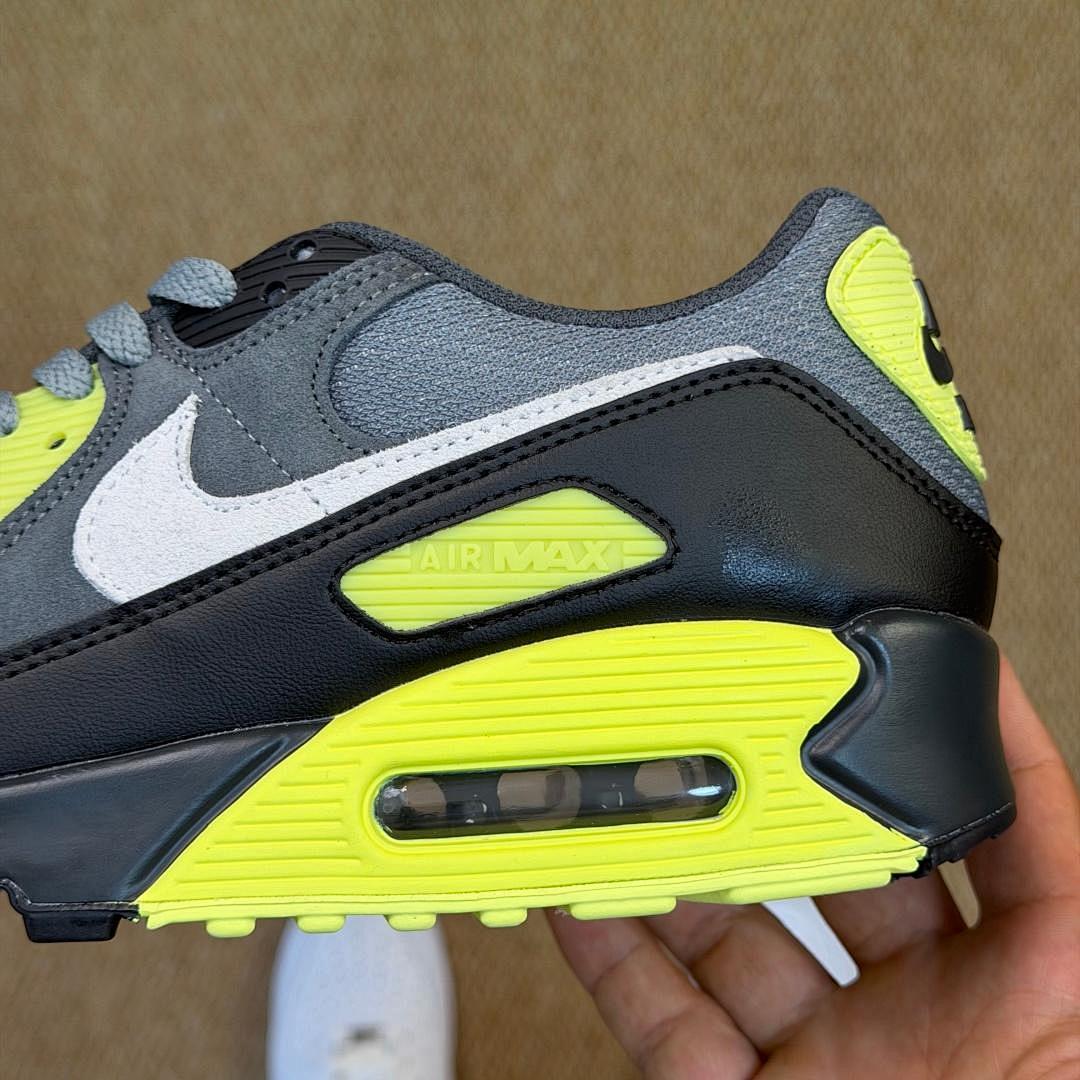 Nike Air Max 90 Black Cool Grey White Volt CN8490-001 Sneakers