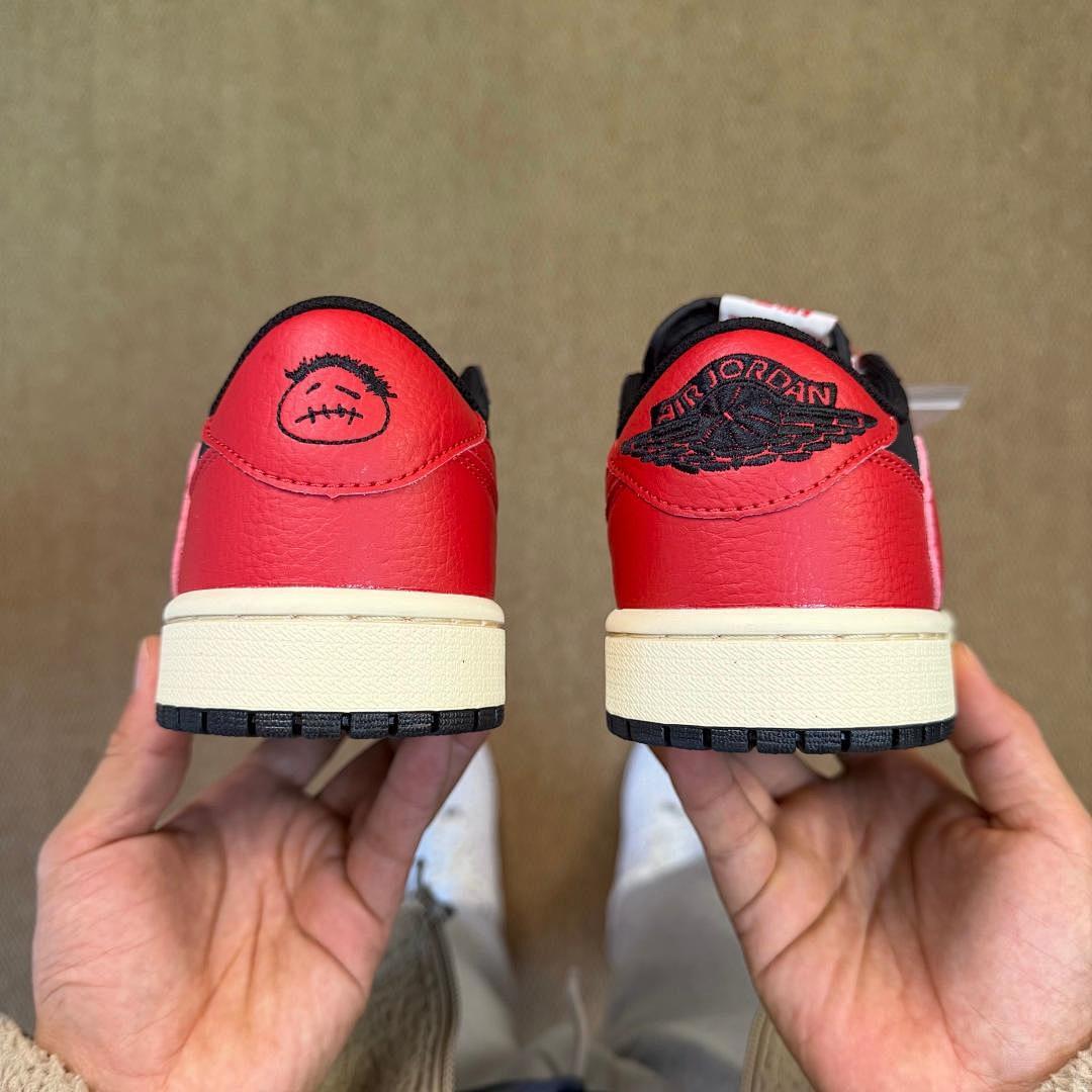 Travis Scott Air Jordan 1 Low OG 'Chicago' Reverse Swoosh Black Red Sail Sneakers