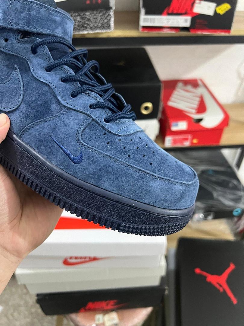 Nike Air Force 1 Mid Supreme College Navy Suede Sneakers Men's DM1703-400