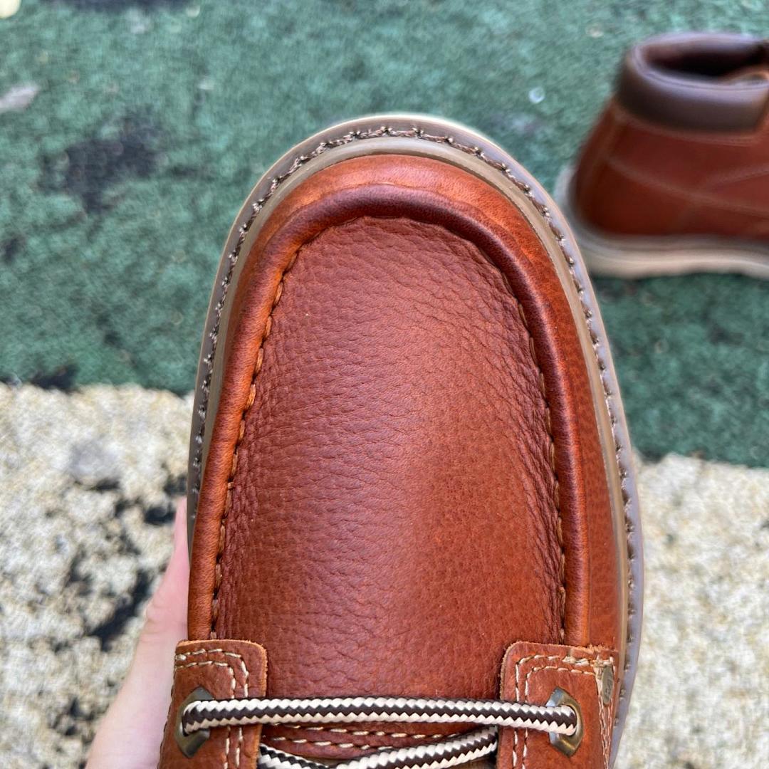 Caterpillar Men's Fairbanks Moc Toe Lace-Up Leather Work Boots Rust Brown