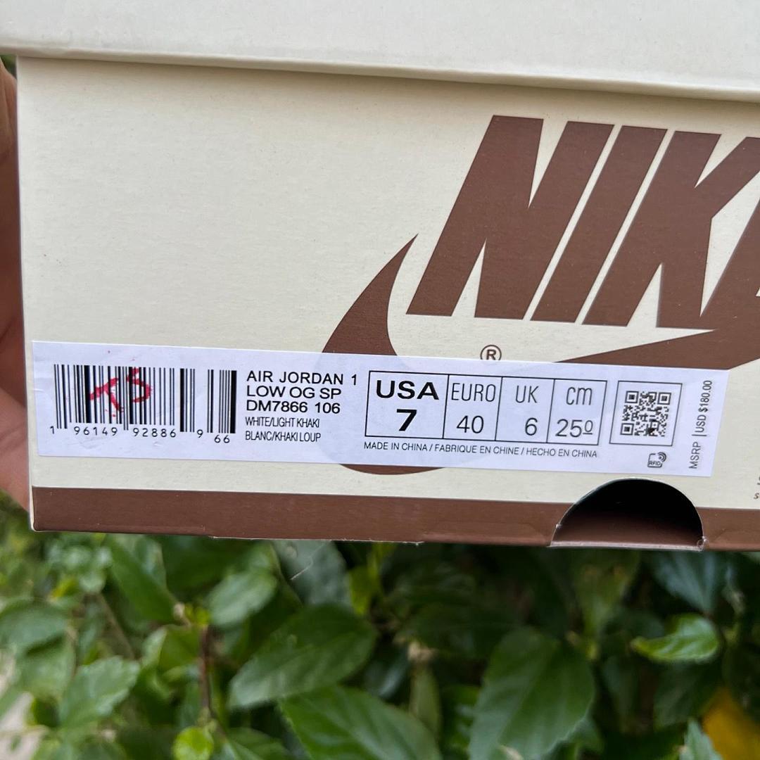 Nike Air Jordan 1 Low OG SP Travis Scott Reverse Mocha DM7866-162 Brown Cream Reverse Swoosh Sneakers