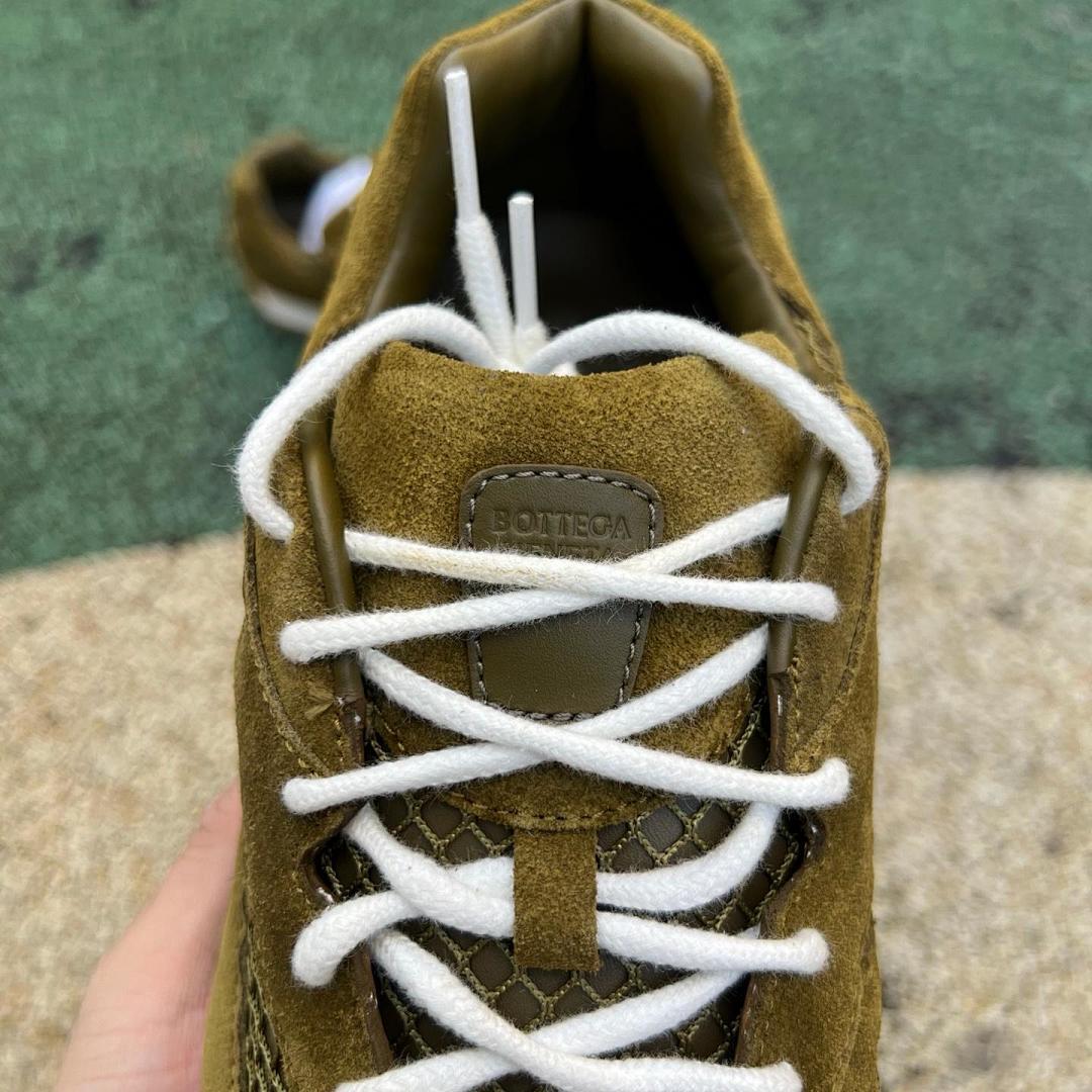 Visvim FKT Runner Olive Green Suede Mesh Sneakers