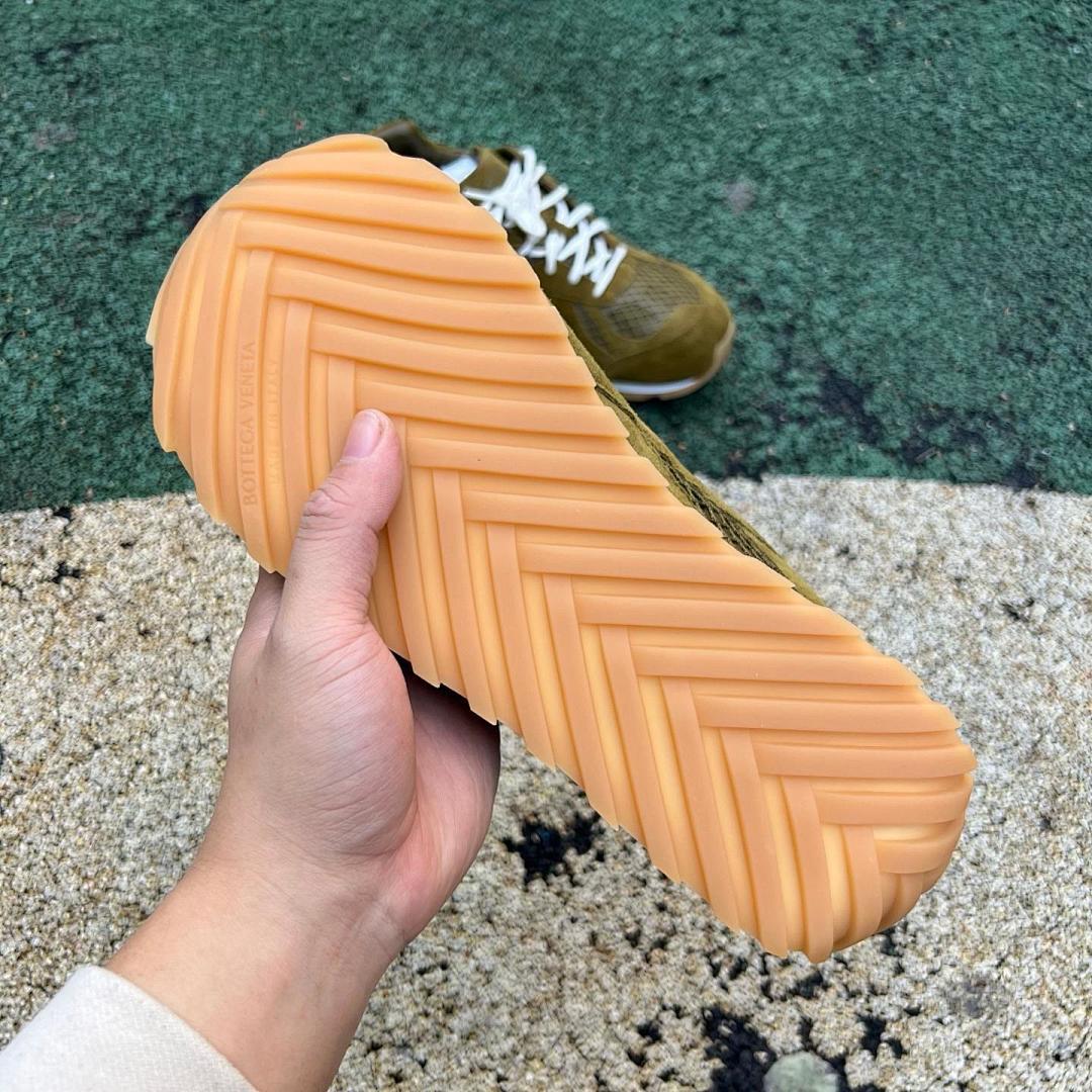 Visvim FKT Runner Olive Green Suede Mesh Sneakers