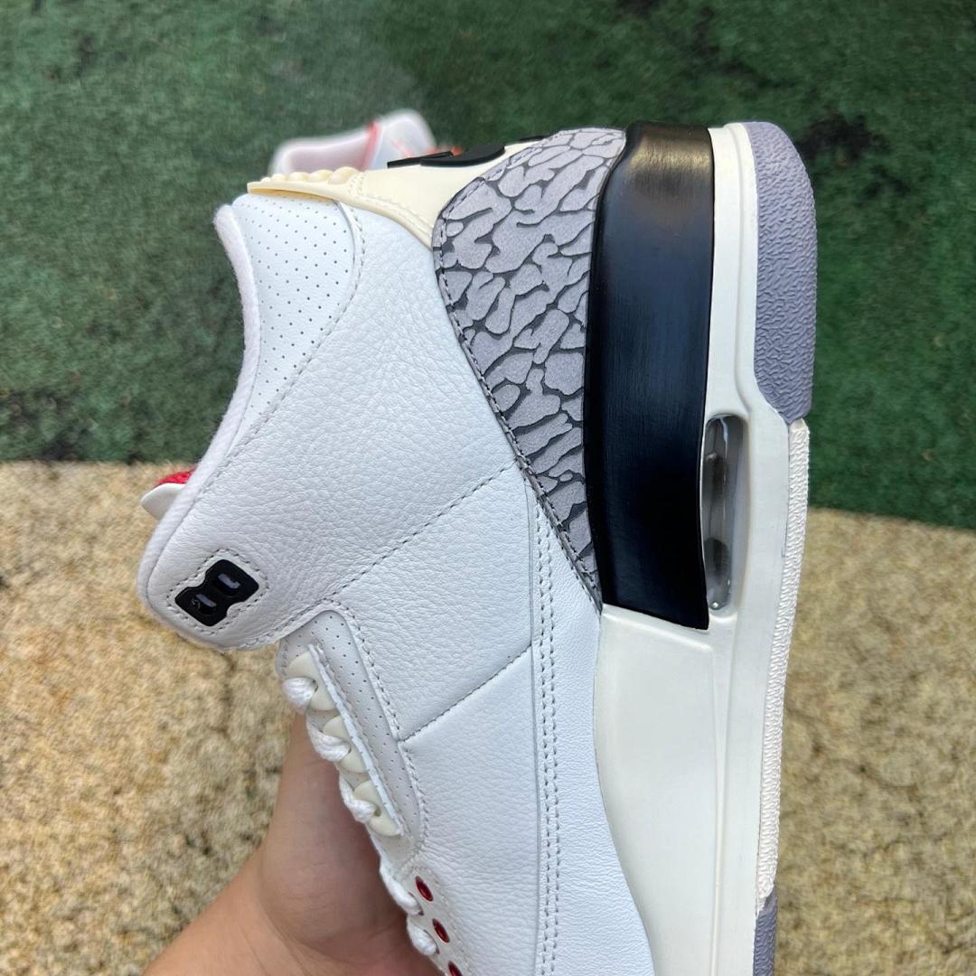 Nike Air Jordan 3 Retro 'White Cement Reimagined' Men's Shoes - White Fire Red Cement Grey Black Elephant Print Sneakers DN3707-100