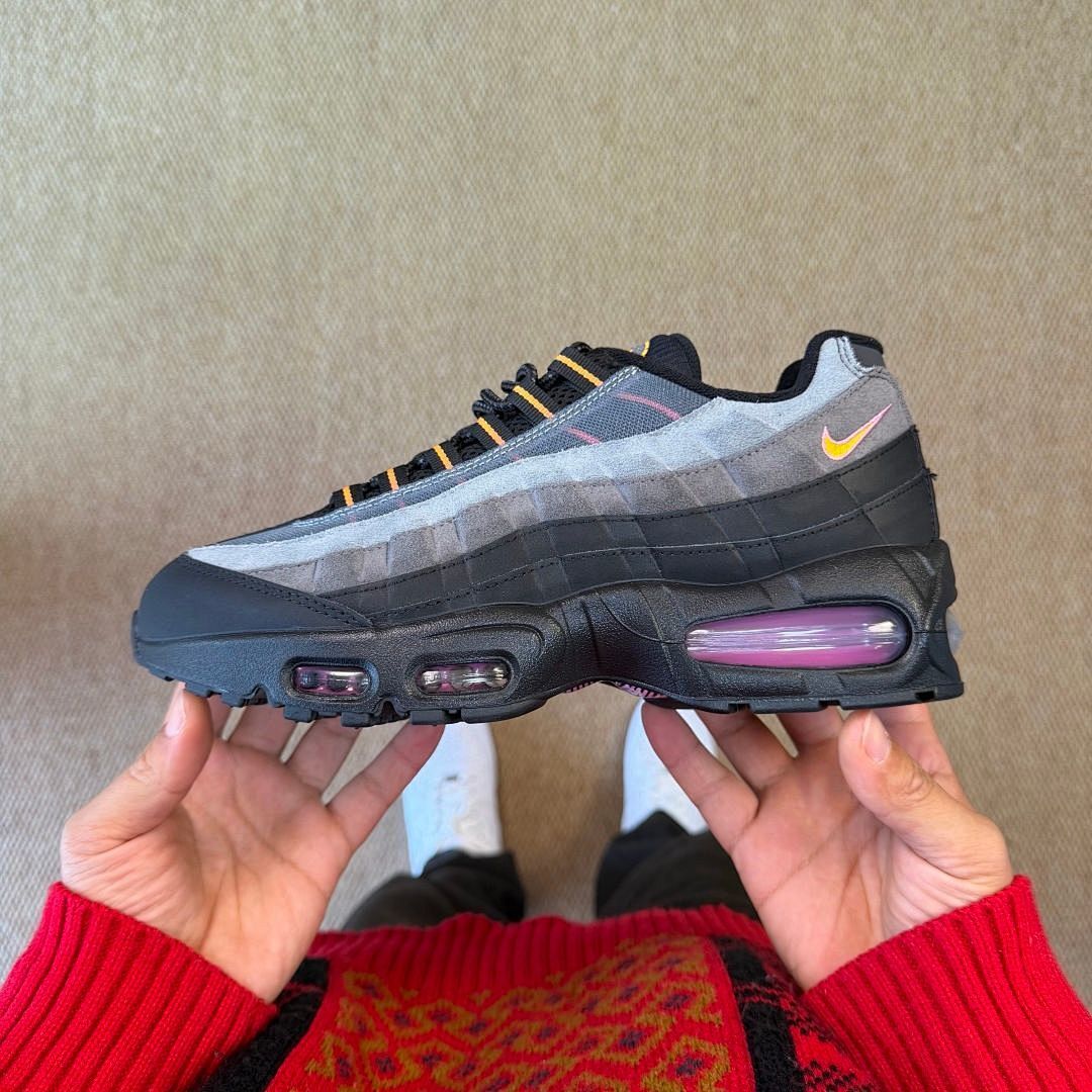 Nike Air Max 95 Black Voltage Purple Opti Yellow Pink Blast Grey Sneakers CT1890-001